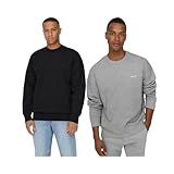 Kit 2 Casaco Moletom Gola Redonda Masculino Careca Blusa De Frio Flanelado Algodão BR Alfa M Regular Regular Mescla Chumbo 