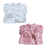 Kit 2 Casaquinhos De Lã Para Bebê Menino E Menina 6 Peças