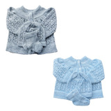 Kit 2 Casaquinhos De Lã Para Bebê Menino E Menina 6 Peças