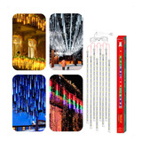 Kit 2 Cascata Bastão Led Chuva Meteoro Natal 8 Tubo 3m