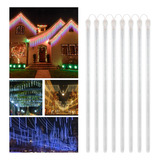 Kit 2 Cascata Bastão Snow Fall 8 Tubos Led Chuva Meteoro