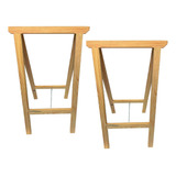 Kit 2 Cavalete De Madeira Multiuso P Mesa 50cm C Reforço