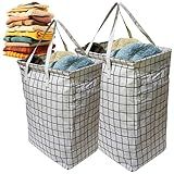 Kit 2 Cesto De Roupas Suja Dobrável Organizador 72 Litros 72l Lavanderia C Alça Cesto De Roupa Banheiro Quarto Dormitorio Brinquedos Multiuso Material Tecido Cor Cinza Tamanho Grande