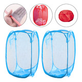 Kit 2 Cestos De Roupa Suja Dobrável Organizador De Brinquedo