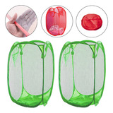 Kit 2 Cestos De Roupa Suja Dobrável Organizador De Brinquedo