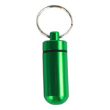 Kit 2 Chaveiros Porta Comprimidos A Prova D água Preto Prata