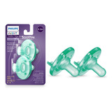 Kit 2 Chupetas Bico Calmante Avent Soothie Verde 0 3 Meses