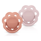Kit 2 Chupetas Candy Bico Redondo Em Silicone 6m Rosa Lillo
