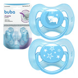 Kit 2 Chupetas Comfort Livre Bpa Azul Tam 2  6m   Bebê Buba