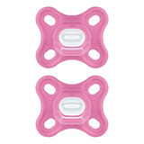Kit 2 Chupetas Confort 100 Silicone 0 2 Meses Rosa Mam
