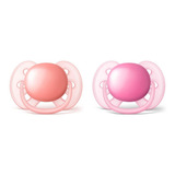 Kit 2 Chupetas Philips Avent Ultra Soft 6 18 M Rosa Menina