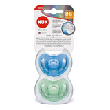 Kit 2 Chupetas Sensitive Soft 100 Silicone Azul verde Nuk