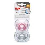 Kit 2 Chupetas Sensitive Soft 100 Silicone Menina Nuk