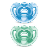 Kit 2 Chupetas Silicone S2 6m Sensitive Soft 100 Boy Nuk