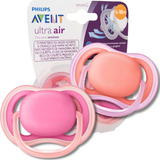 Kit 2 Chupetas Ultra Air Dupla Rosa 6 18m Avent Menina Período De Idade 6 18 Meses