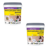 Kit 2 Colas Adesiva Para Piso Vinílico Quartzolit Balde 4 Kg