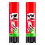 Kit 2 Colas Bastão Pritt Original Lavável 40g Escolar