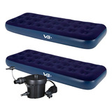 Kit 2 Colchões Infláveis Solteiro Comfort Bomba Elétrica Vg Cor 110v
