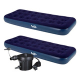 Kit 2 Colchões Infláveis Solteiro Comfort Bomba Elétrica Vg Cor 220v