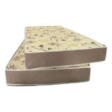 Kit 2 Colchões Solteiro Espuma D33 78x1 88x14 Bordado Bege
