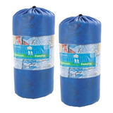 Kit 2 Colchonete Acampamento Camping Pesca Azul Solteiro