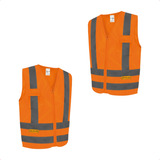 Kit 2 Colete Refletivo Segurança Faixa Sinalizador Trânsito