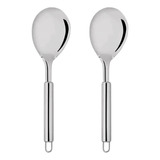 Kit 2 Colher De Inox Cromada Para Arroz Utensílios Cozinha