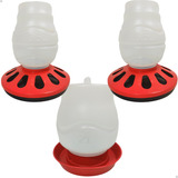 Kit 2 Comedouro 1 Bebedouro Aves Galinha Automático 3kg E 2l