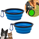 Kit 2 Comedouro Bebedouro Retrátil Pet Água Ração Cães Gatos