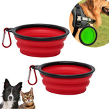 Kit 2 Comedouro Bebedouro Retrátil Pet Água Ração Cães Gatos