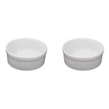 Kit 2 Comedouro Gato 330ml Porcelana Prato Raso Para Gatos