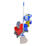 Kit 2 Completo Balde Mop Doblô 50 L 2 Águas Bralimpia 8 Pçs Cor Azul vermelho