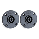 Kit 2 Conector Plug Amphenol Speakon Fêmea Painel Sp4mc