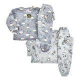 Kit 2 Conjunto Infantil Menino Bichinhos Fleece Inverno