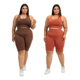 Kit 2 Conjuntos Fitnes Plus Size