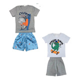 Kit 2 Conjuntos Infantil Masculino Camisetas
