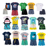 Kit 2 Conjuntos Menino Roupa Infantil Bebê Verão Masculino