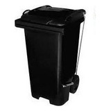 Kit 2 Contentor Plástico Lixeira Gari 240l Com Pedal Em Aço
