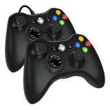Kit 2 Controle Compatível Xbox 360 Pc Windows Notebook C Fio