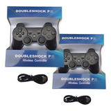 Kit 2 Controle Joystick Compativel Ps3 Pc Cabo Carregador