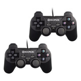 Kit 2 Controle Joystick Para Ps2 Com Fio Analógico