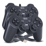 Kit 2 Controle Joystick Para Usb Ps3 Pc Gamer Analógico