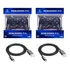Kit 2 Controle Joystick Ps3 Black + Cabo Carregador Cor Preto