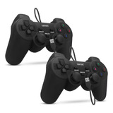 Kit 2 Controle Joystick Usb Analógico Computador E Notebook