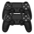 Kit 2 Controle Manete Joystick Sem Fio Wireless Bluetooth Recarregável Compatível Com Ps4 Pc Tv Celular Android Cor Preto Touchpad