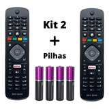 Kit 2 Controle Remoto Compatível Tv