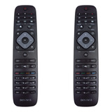 Kit 2 Controle Remoto Compatível Tv Philips Smart Universal