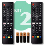 Kit 2 Controle Remoto Para Smart Tv LG 4k Universal Pilhas