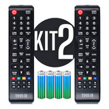 Kit 2 Controle Remoto Para Tv Samsung Smart Hub 19br