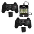 Kit 2 Controle Sem Fio Compatível Com Ps2 Carregador E Pilha